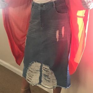 Distressed skirt